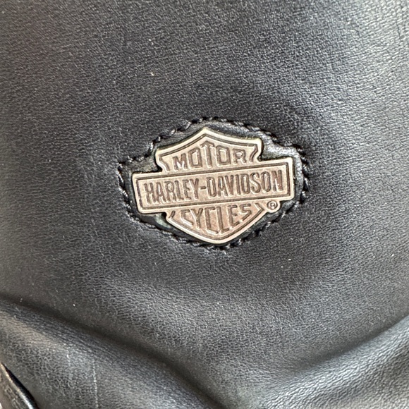 Harley-Davidson Women’s Black Leather Harness Moto Boots with Zip Sz 8.5 - Picture 5 of 10